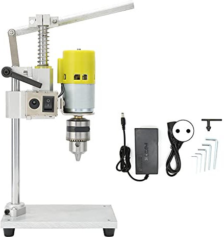 Trapano a Colonna da Banco Mini Trapano da Banco Piccolo Trapano a Colonna Elettrico Mini Trapano a Pressione per Uso Domestico Mandrino 1,5x10mm CA 110-240 V(Spina UE)