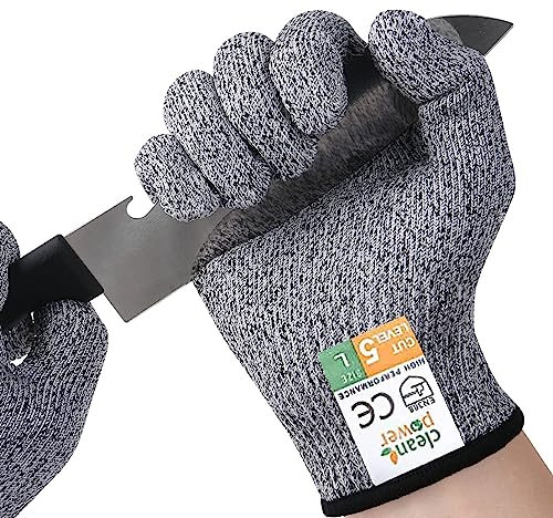 APTTOOL Guanti Antitaglio Cucina, HPPE Guanti da Lavoro Antitaglio Professionali per Taglio di Carne, Pesca, Affettare Tagliere (XXL)