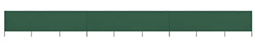Annlera 9-teiliges Windschutzgewebe 1200x120 cm Grün Senkrechtmarkise Außen Paravent Outdoor Wetterfest Trennwand Garten Balkon Sichtschutz für Garten Terrasse Windschutz Und Privatsphäre Schutz