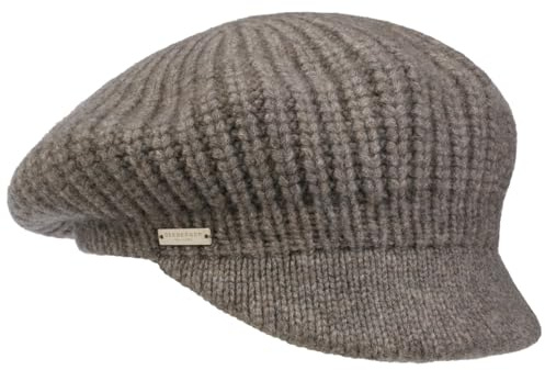 Seeberger Cashmere Ballonmütze Schirmmütze Schildmütze Strickcap Damen - mit Schirm Winter Herbst-Winter