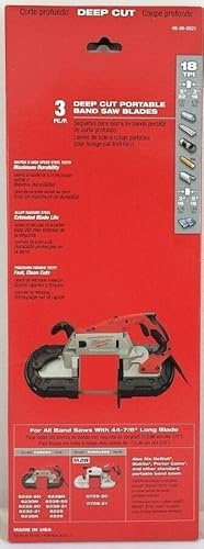 for Milwaukee 48-39-0521 44-7/8-Inch, 18 Teeth per in, Bi-Metal Band Saw Blade, 3PK