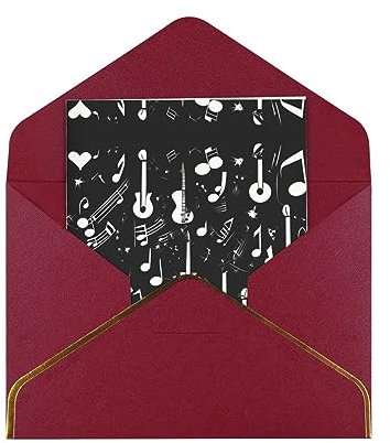 SSIMOO Exquisite Weihnachtskarten mit Musik-Symbolen aus Papier, luxuriöse Grußkarten für Feiertage und Geburtstage