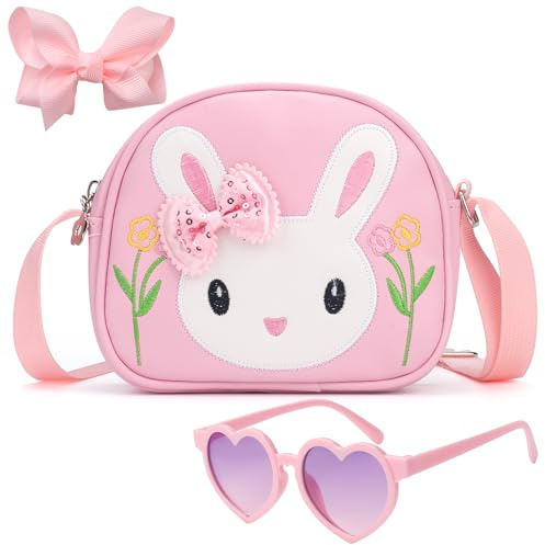 RSXING Kleines Mädchen Kaninchen Handtasche - Kinder Hase Geldbörse Spielzeug Crossbody Messenger Umhängetasche für Geburtstag