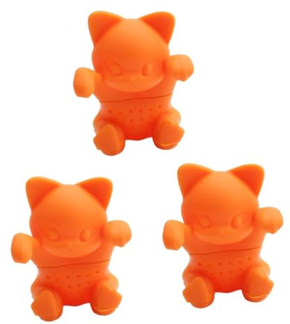 Alipis 3stücke Katzenförmiger Teefilter Aus Silikon Für Losen Tee Lustiger Teefilter Orange Für Kräutertees Leicht Zu Reinigen Lebensmittelechtem Material Für Teeliebhaber