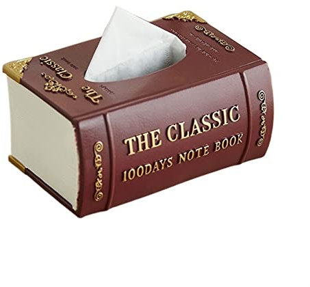 Multifunktionaler Tissue-Box-Halter Persönlichkeit Kreative Tissue Box Einzigartige und Exquisite Tissue Box Rack Retro Buch Form Lagerung Box Schublade Box Dekorativer Serviettenhalter ( Color : Red