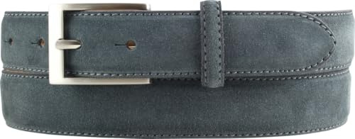 BELTINGER Italienischer Veloursleder-Gürtel, 30 mm breit, Herren, Wildleder, Anzuggürtel, Hosengürtel, Schließe Silber