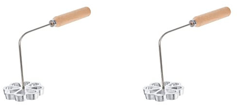 Lckiioy 2X Rosette Timbale Fer Ensemble Bunuelera avec Poignée Traditionnel Mexicain Bunuelo Pâtissier Cutter pour Gadget de Cuisine Fleur