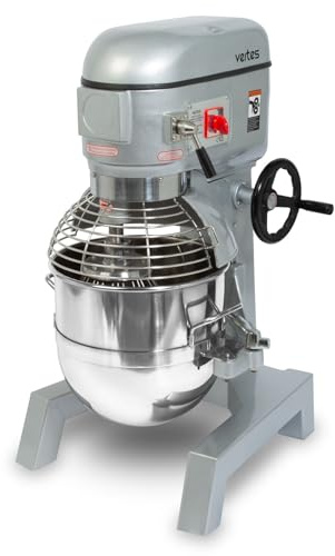VERTES Pétrin à pâte professionnel Machine à pâte avec batteur planétaire, capacité 40L, 1500W, bol en inox, lame de batteur, crochet pétrisseur et fouet, 3 vitesses 80, 160 et 310 tr/min