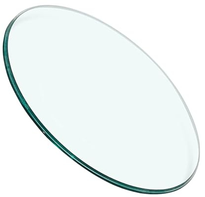 V3VOGUE Piano Tavolo in Vetro Temperato, Tavolo Pranzo in Vetro Rotondo Ø35cm-100cm, Vassoio in Vetro, Spessore: 8 Mm, Bordo Arco Lucido, per Interni Esterni Ripiano(35cm)