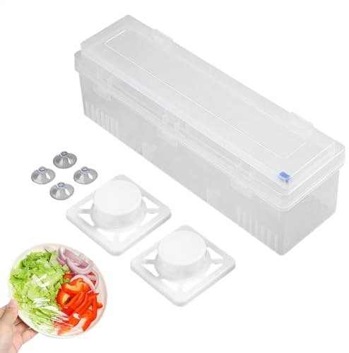 Distributeur de film étirable, rouleaux Wrapmaster, coupe-papier alimentaire, sécurité à utiliser, résistant à la poussière et à l'huile, coupe plus facile et plus rapide, 44,5 cm pour cuisine
