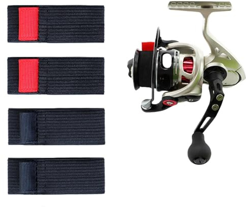 Fiskespolbälte rullskydd – fiskeväska spolbälte | 4 x fiskeväska skydd – slitstarkt rullskyddsbälte, tackelband, utomhusutrustning för sportare, flerfärgad, Small, Unisex