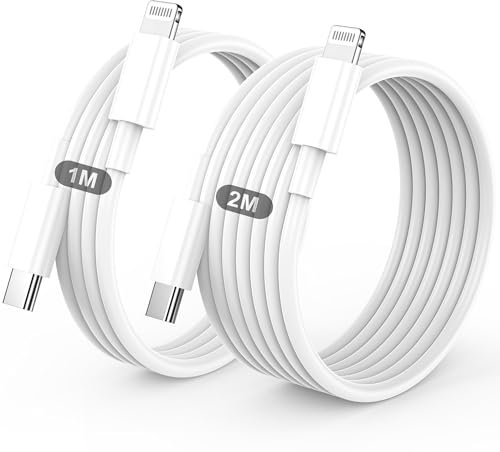 Cavo For IPhone USB C Lightning,Cavo Di Ricarica Rapida,2 Pezzi 1m+2m Cavetto USB C Lightning For IPhone 14/Pro/Max/13/13Pro/Max/12/Pro/Max/Mini/11/Pro/Max/Se/Xs Max/Xs/Xr/X/8/Plus/7/Plus/6/Plus/Ipad