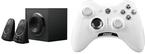 Logitech Z623 Lautsprecher-System mit & MSI Force GC30 V2 White Kabelloser