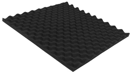 Acoustic Foam Egg Crate Black Sponge Wave Surface for Studios | Churches, Equipment Halls, Ceiling Use, Echo Absorption, Sound Absorption, Noise Reduction, High Density Acoustic Treatment