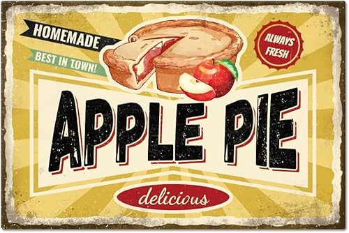 JIUFOTK Vintage Pie Retro Personalized Metal Tin Sign Home Kitchen Bar Coffee Shop Club Orchard Decor 6x8