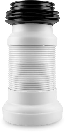 Set di collegamento per WC, regolabile, tubo di collegamento per WC, flessibile, 250 – 500 mm, tubo di scarico, sifone, tubo di collegamento per WC universale (nero)