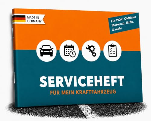 Falkenhorn® Serviceheft Auto | Universal Scheckheft, Inspektionsheft & Wartungsheft für KFZ, PKW, Oldtimer, UVM, 15 Inspektionen, Fahrzeugdaten, Halterwechsel & Notfallnummern, Made in DE, 1er