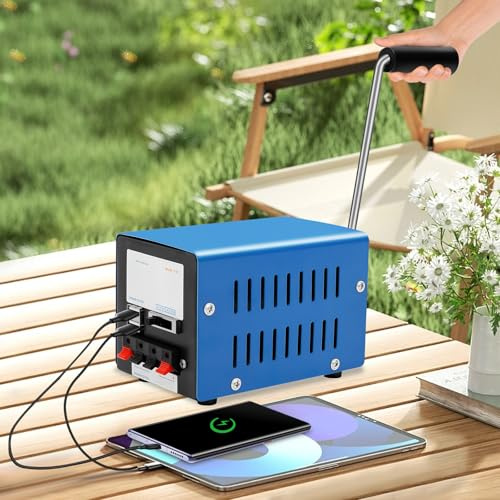 Générateur à manivelle, portable, générateur magnétique permanent pour extérieur, camping, randonnée, urgence, camping en plein air, alimentation manuelle, communication d'urgence, tourisme