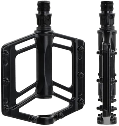 Pedales Bicicleta, Pedales MTB, Pedales Planos 9/16 Pulgadas, Aleación De Aluminio Antideslizante, Ligeros Plataforma Ancha Pedales Bicicleta Negro