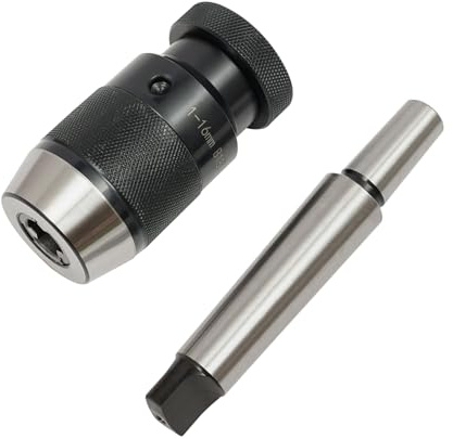 Portabrocas de acero autotensor con mandril portabrocas, portabrocas de precisión de 3 mordazas, portabrocas para torno, portabrocas de sujeción rápida, rango de sujeción: 1 – 16 mm
