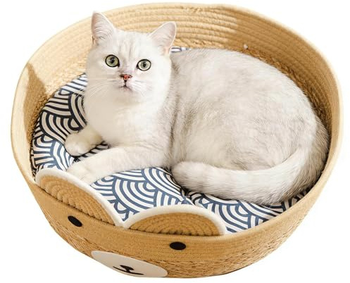 Maison pour chat d'intérieur Résiste aux Griffes, Tapis de Repos Lavable | Caverne pour chien pour chatons, chiots, jardin, cour, grange et cours