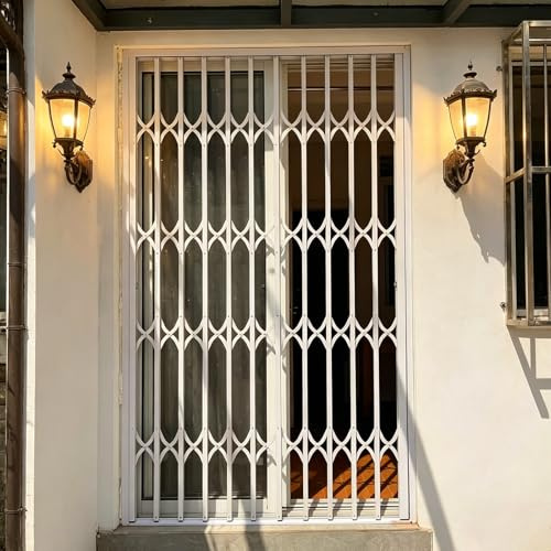 Inferriate per Finestre Porta a Soffietto Antifurto con Design Griglia Cava, Barre Sicurezza Finestre Personalizzabili, Griglie Sicurezza Retrattili Esterni Resistenti(W65xH95cm/26x37in)