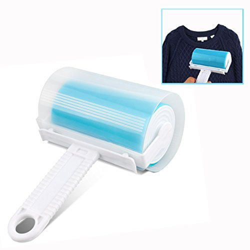 Cisixin Rouleaux Brosse adhésive, Peluches Rouleau Lavable et réutilisable pour Brosse adhésive pour Poils d'animaux (Bleu)