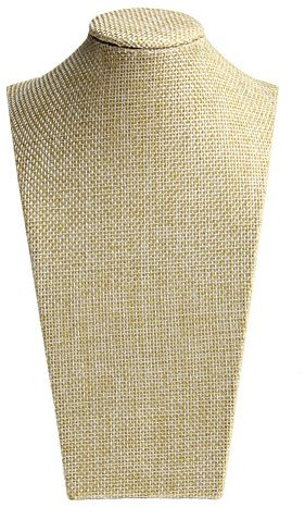SimpleLife Jewelry Necklace Pendant Stand Linen Mannequin Bust Neck Model Display Stand Holder,11.5X20cm