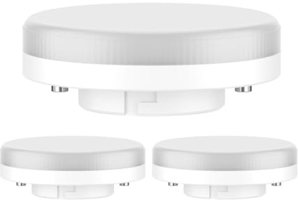 ledscom.de 3x GX53 LED Leuchtmittel, weiß (4100 K), 6,5 W, 550lm, 3-Stufen-Dimmer, matt