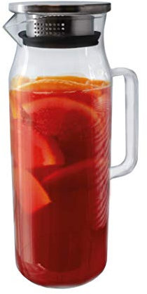 Vin Bouquet FIA 659 Jarra Tapón de Acero Inoxidable y Filtro Incorporado de 1,5 litros, Cristal