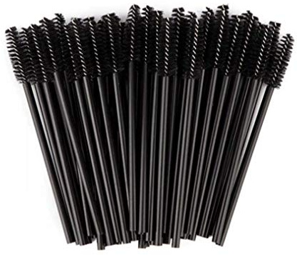 PROFICO 100 Stück Wimpernbürsten Einweg Wimpern Bürste Wimpernbürstchen Set Mascara Bürste Mascara Applicator Wimpernbürste für Wimpernverlängerung Schwarz