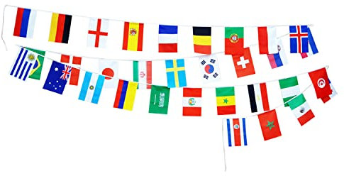 Boodtag 2022 EM Wimpelkette 8 M 32 Länder zur Präsentation Event WM Fußball Rugby