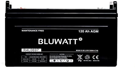 Blugy Batería AGM 12V 120Ah de Ciclo Profundo para Caravanas y Camper – Libre de Mantenimiento, Larga Duración y Alta Fiabilidad
