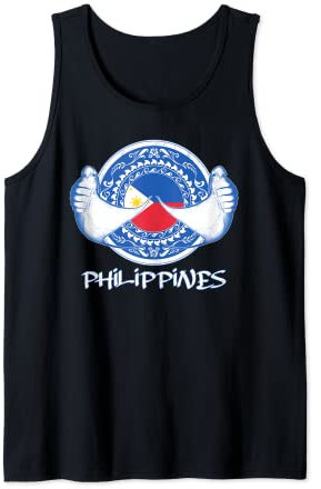 Philippinische Flagge mit Mantarochen Tank Top