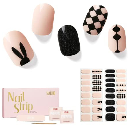 NAILOG Nagelfolie UV Härtend - 34 Stück UV Nagelfolie Selbstklebend - Lang Anhaltende Gel-Nagelaufkleber in Salonqualität,I'm Trapped
