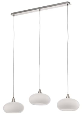 Lucande Pendelleuchte Sharvil (Design, Modern) in Weiß aus Glas (3 flammig E27) - Design-Hängeleuchte Esstischlampe Hängelampe Hängeleuchte Wohnzimmerleuchte