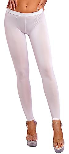 TiaoBug Damen Strumpfhosen ohne Fuß Transparent Leggings Tights Sexy Pantyhose Hohe Taille Unterhose Pants Weiß H M