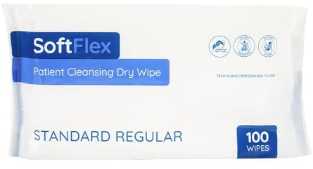 600 x Easy Care Solutions Patient Cleansing Dry Wipes | 24 x 18cm | Soft, Gentle Texture | Use Wet or Dry | Multipurpose Hygiene | Ideal for Clinics, Care Homes and Homecare | 6 Packs of 100