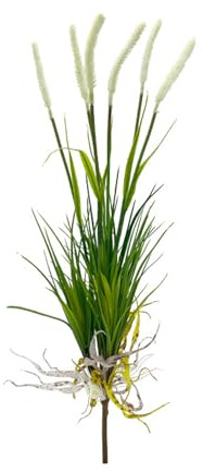 Lot de 2 Plantes Vertes Artificielles, Faux Roseaux, Faux Arbustes, Plantes D'extérieur, Bouquet de Fleurs de Pampa, Herbe pour Décoration de Sol, Maison, Jardin, Mariage(Blanc)