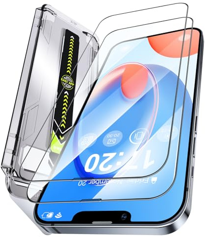PuyaTeya 2 Stück 9H Schutzfolie für Panzerglas für iPhone 13 pro MAX/14 Plus,[Auto-Dust-Eliminierung, Anti- Blasen Kratzfest] Vollabdeckung 0.33mm Ultra HD Panzerfolie-2 Stück, einfache Installation