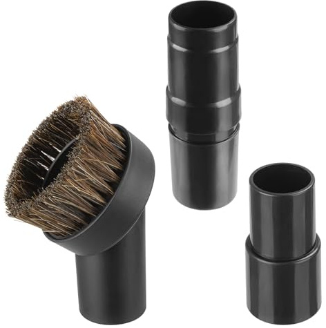 25mm Soft Horsehair Vacuum Brush Attachment with Vacuum Hose Adapter for Shark Vacuum Attachments, Vacuum Attachment for Shop Vac and Most Household Vacuum Cleaner - 3 Pcs