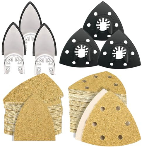 126 Multi Tool Sandpaper Kit for Bosch/Dewalt Oscillating Tool Sanding Pads,Available in a Variety of Grit Sizes Suitable for Sanding in Confined Spaces,for Sanding Hardwoods, Wall Finishes