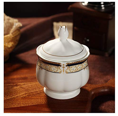 BODHIS Azucarero Azucarero con Tapa Azucarero Simple Phnom Penh Azucarero Retro Azucarero Blanco granulado Utensilios de Apoyo para café Tarro de Caramelos Tarros (tamaño B 1)