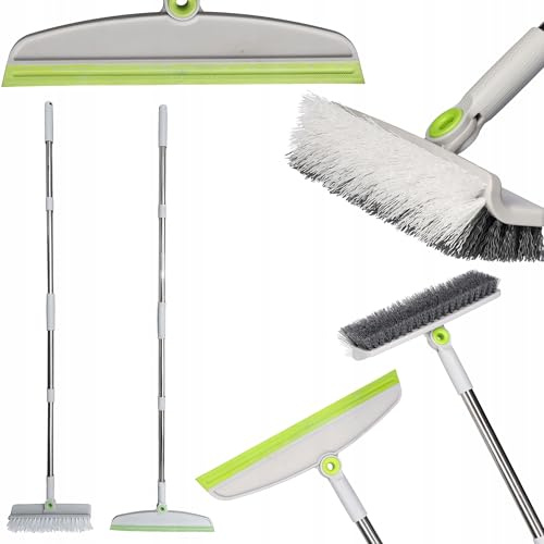 ToolSpace Bodenscheuerbürste 127 cm Teleskopgriff, 2er Set: Schabbürste und Bodenschrubber Steife Borsten Duschschrubber Reinigung von Terrasse Bad Garage Küche Wanne Teppiche Fugenbürste Bodenschaber
