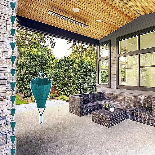Aluminum Rain Chain for Garden Decoration, 7.8ft Rain Diverter, Stylish Outdoor Rain Catcher, Functional Gutter Replacement for Patios and Homes (Style 7)