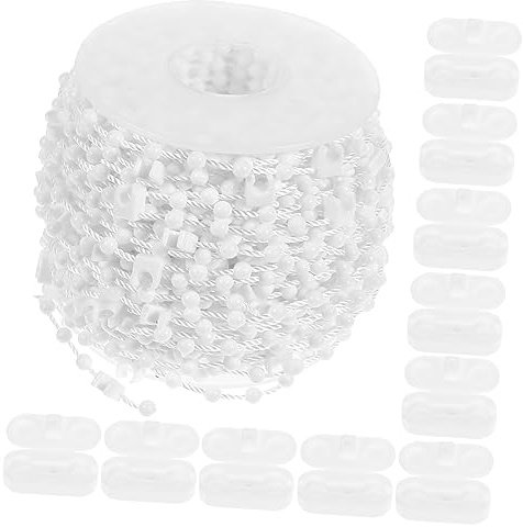 Hohopeti Juego de Reparación Fácil de Usar y Reemplazar y para Cadena de Cuentas Conectores de Abs y Algodón Adecuado para Persianas Verticales Dormitorio y Sala