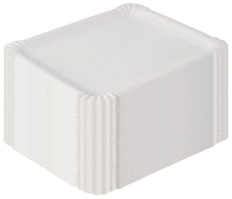 Generisch Pappteller eckig, Weiß, 100 Stück Pure von pap star 16,5 x 20 cm, aus Frischfaserkarton, biologisch abbaubar, für Feste und Veranstaltungen wie Geburtstage oder Gartenpartys
