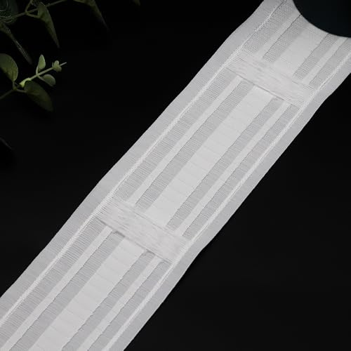 YIGOOWN Gardinenband Vorhangband zum Aufnähen 8.5CM Breit Universal Kräuselband Schlaufenband für Gardinen Gardinen Faltenband mit Schlaufen 12M