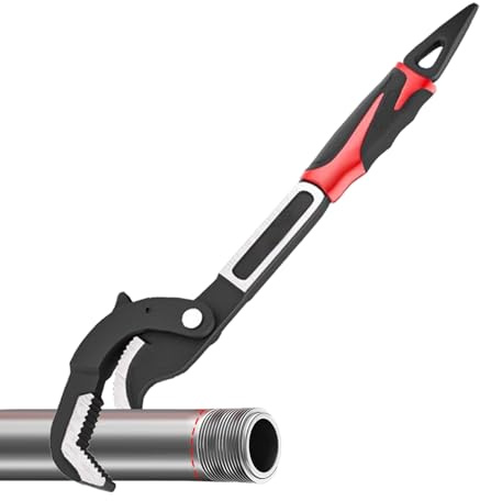 Llave de tornillo tubular, llave de tubo, llave de tubo ajustable multifuncional, mango antideslizante, herramienta de fontanería de acero al carbono para tuercas, pernos, tornillos