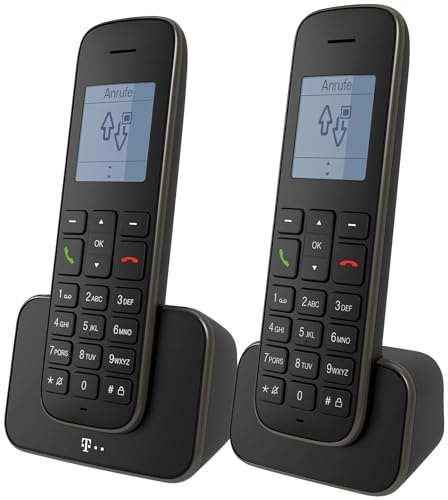 Telekom Sinus 207 Schnurlostelefon & Sinus 207 Pack Mobilteil I Telefon-Set, Festnetz-Telefon & Zusatz-Mobilteil I Fritz!Box-kompatibel I Großes Grafik-Display, strahlungsarm I Langlebiger Akku
